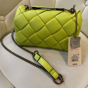 Target Green Quilted Crossbody Bag with Chain Strap